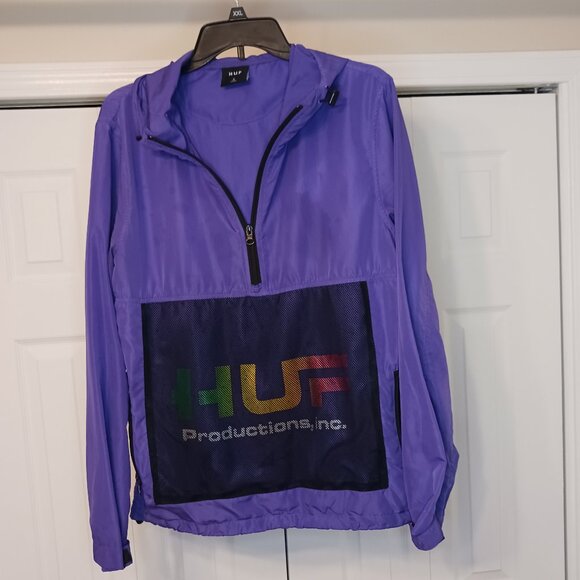 #264 Hue Purple 1/4 Zip Windbreaker Jacket Size Small - Picture 1 of 5